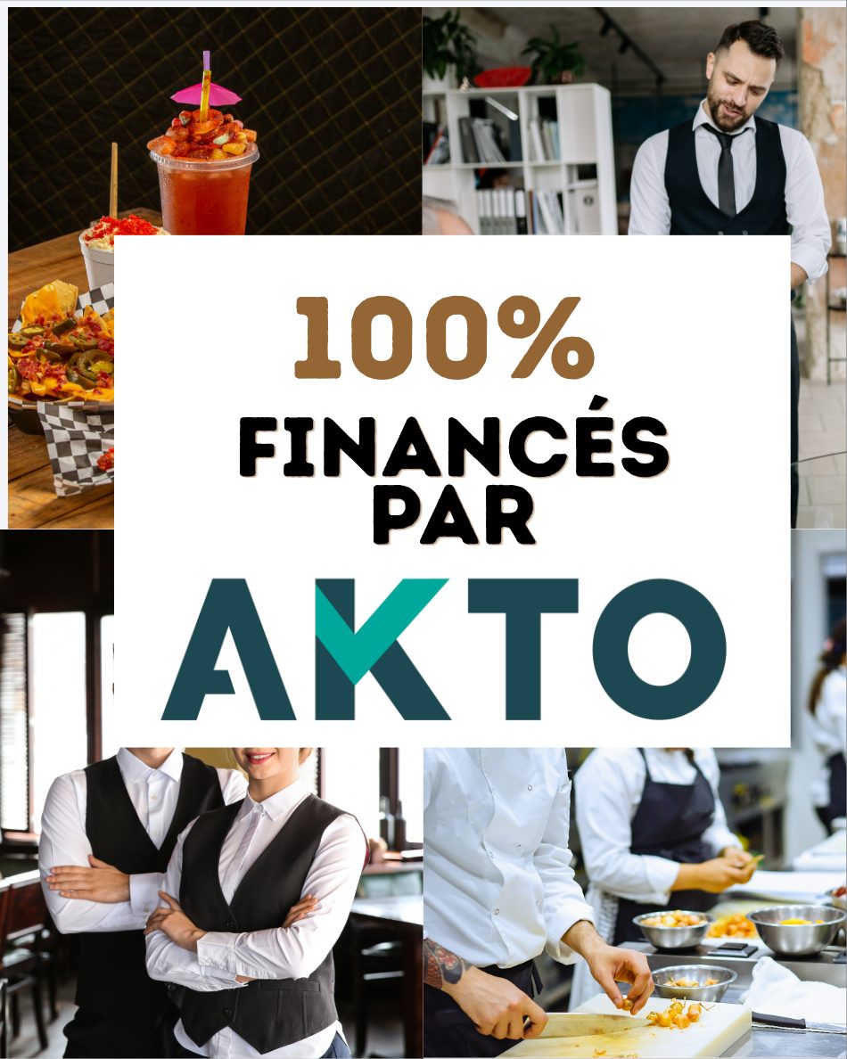 Équipes d'hôtel, de bar et de cuisine en situation — formations financées jusqu'à 100 % par l'OPCO AKTO.